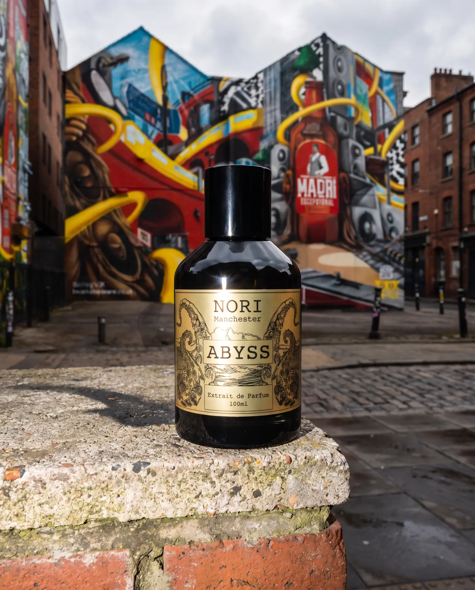 NORI Abyss Extrait de Parfum photographed in Manchester's Northern Quarter
